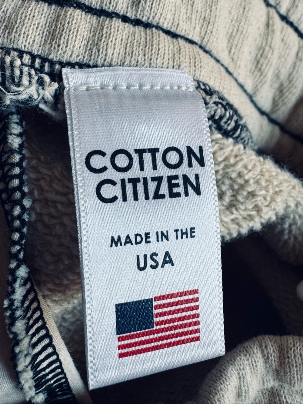 Cotton Citizen Neutral Beige Sweat Skirt with Navy Stitching with pockets S - Picture 8 of 9